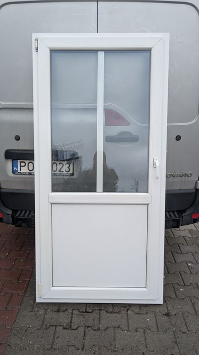 KR HAUS drzwi 96x196 2szt  balkonowe białe używane okna drzwi POZNAŃ