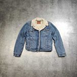 DAMSKA PREMIUM Kurtka Zimowa Jeansowa Sherpa Baranek Levis Ocieplona