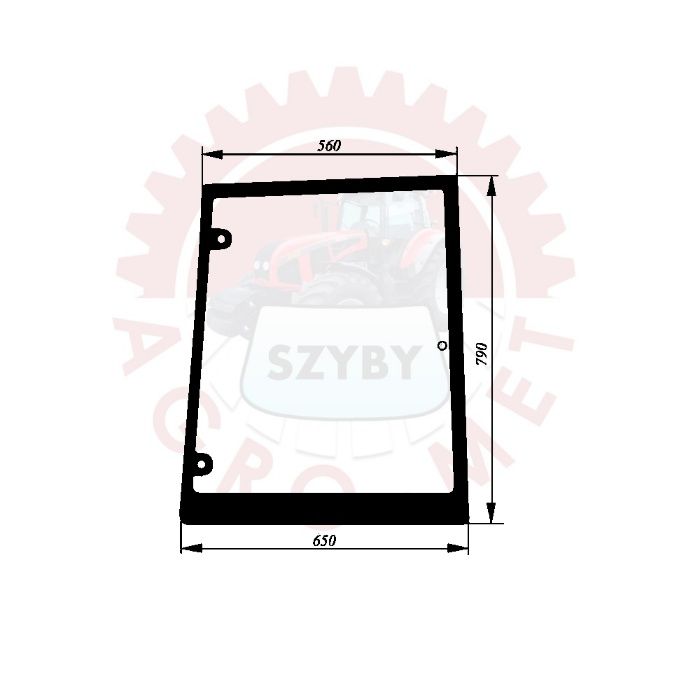 szyba boczna prawa ford 8160, 8260, 8360, 8560 ACX196