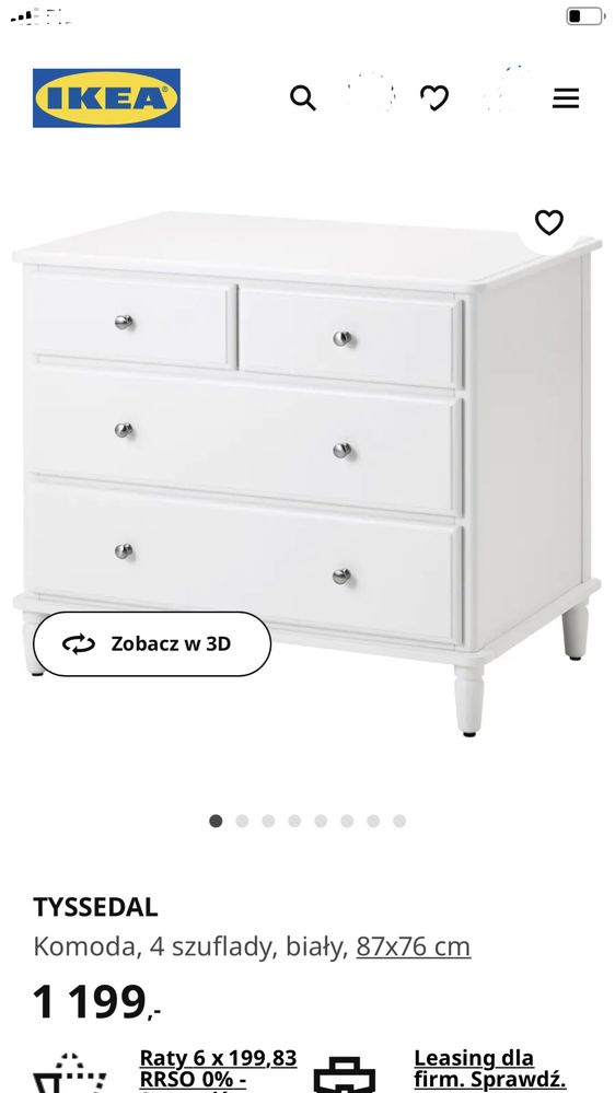 Komoda + szafka domek dla dzieci biała Ikea