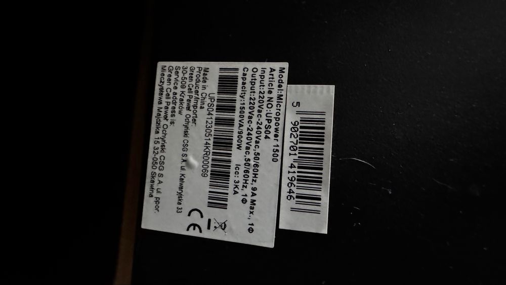Zestaw zasilaczy UPS (7 sztuk) Micropower 1500 GC
