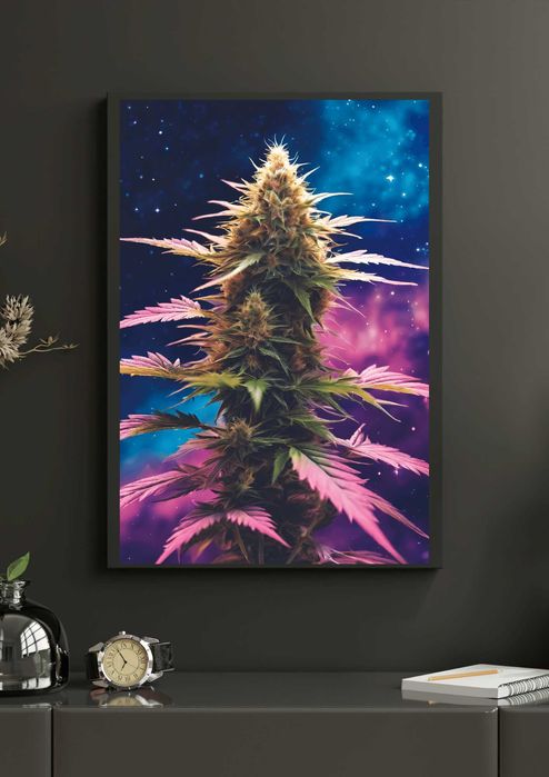 Plakat kosmiczny krzak konopi mary A3 bardzo dobra jakość