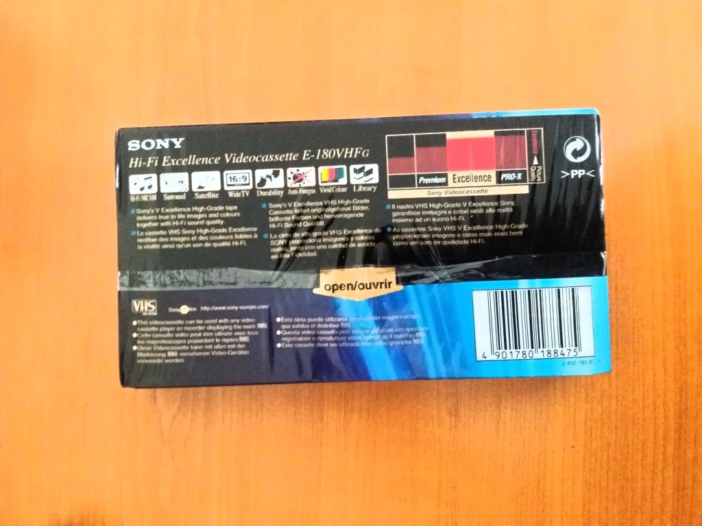 Cassete VHS SONY E-180 / K7 nova selada