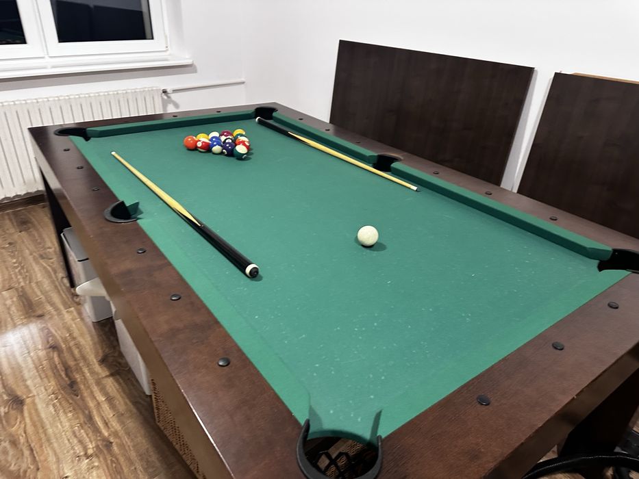 Stół bilardowy drewno lipowe z funkcja stolu jadalnego. Dla 10 osób.
