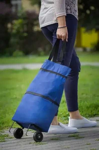 Непромокаемая сумка - тележка трансформер на колесиках 45*40*12 см