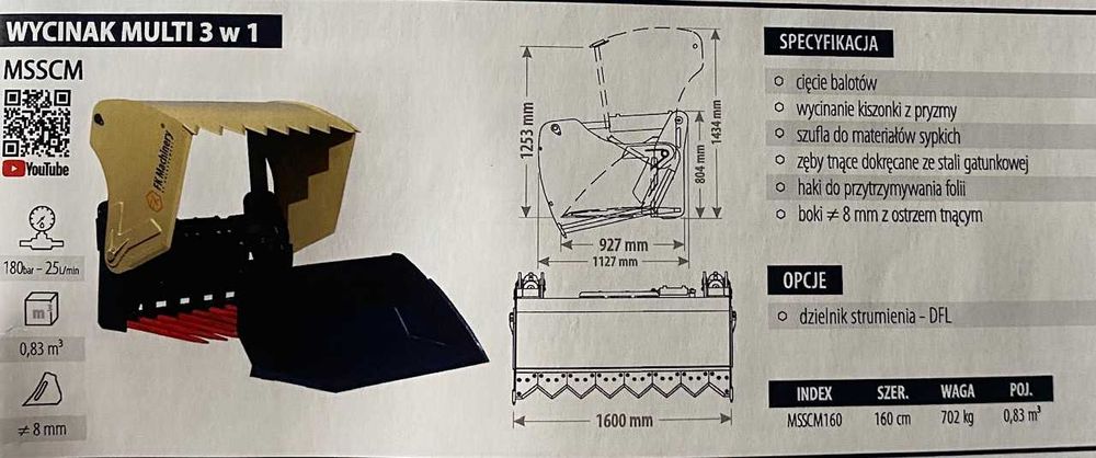 Wybierak kiszonki FK MACHINERY wycinak szczękowy 3 w 1 MULTI COMBI