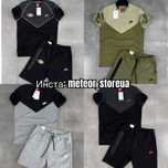 Костюм Nike Tech Fleece | Футболка + шорти | S–XL | Літній комплект
