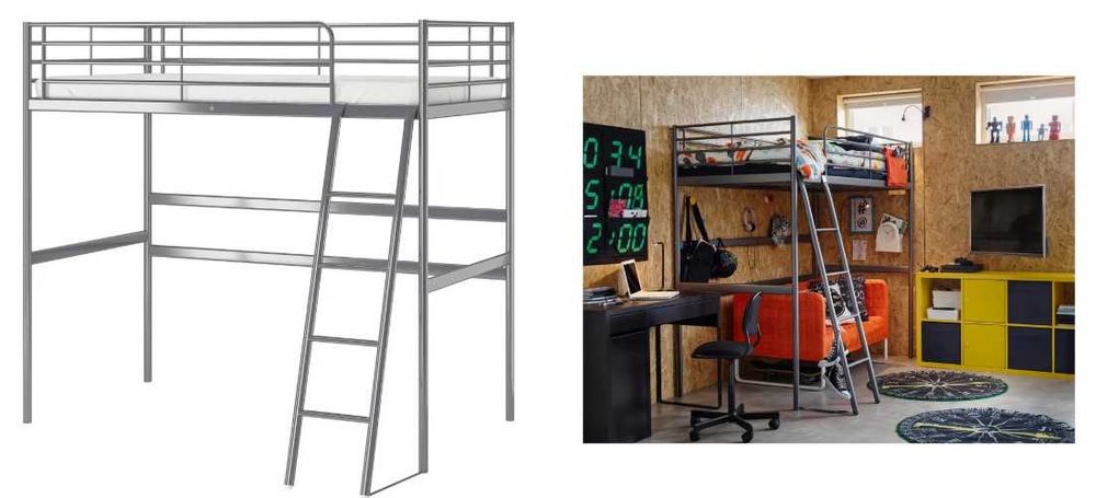 Nowe łóżko piętrowe z biurkiem i materacem