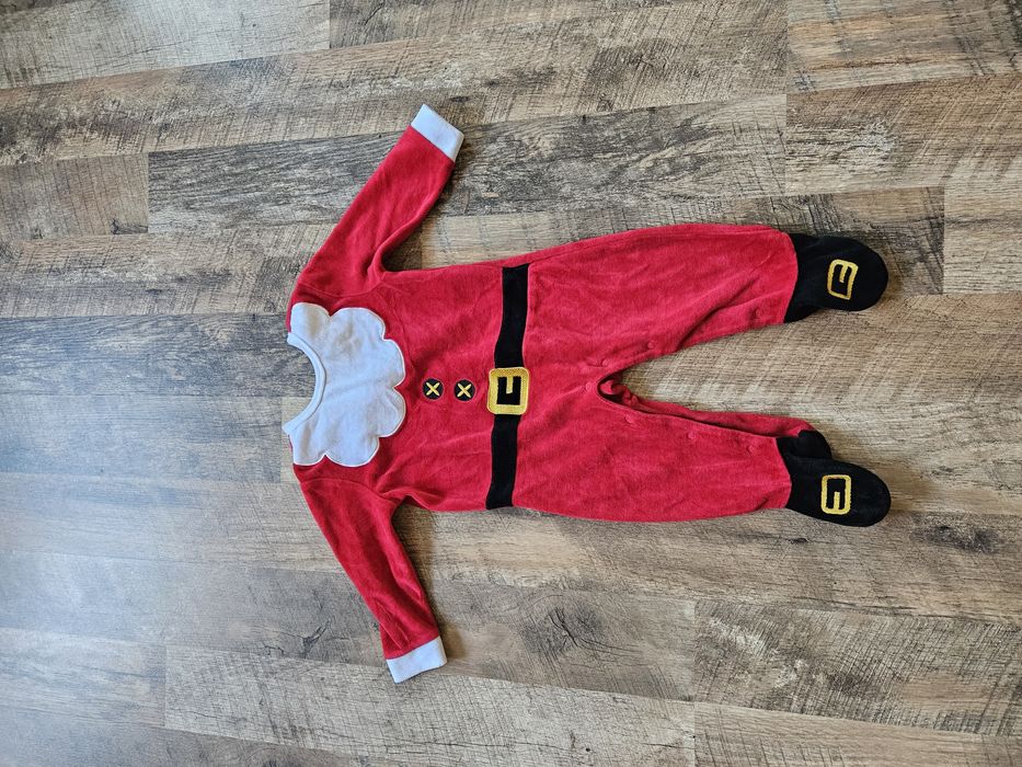 Strój kostium przebranie Mikołaj pajacyk 74