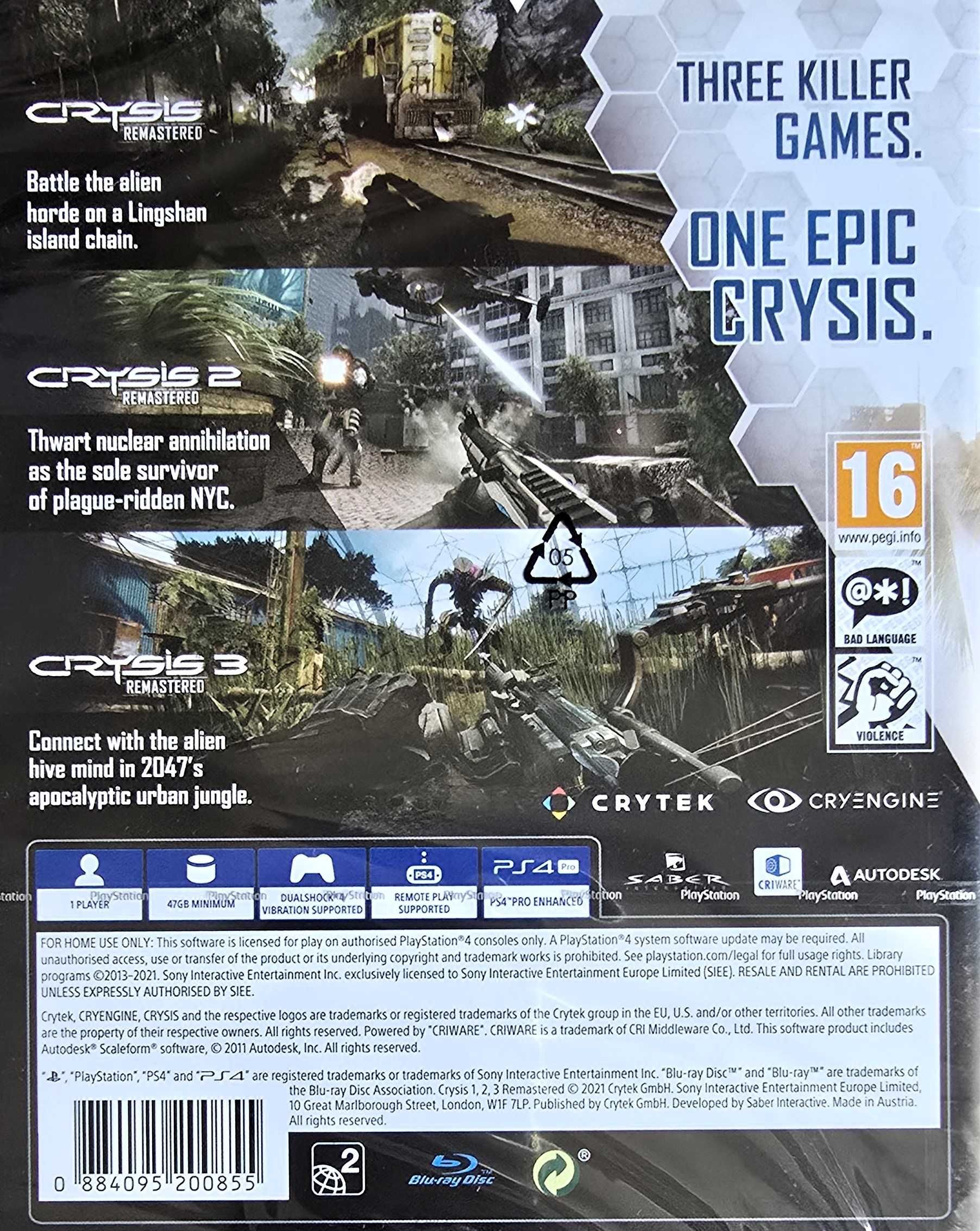 CRYSIS REMASTERED TRILOGY PL Playstation 4 PS4 PS5 Nowa Multigames