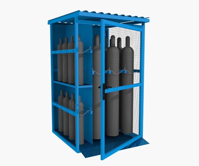 Klatka na butle gazu technicznego 12 butli 50 L + 8 butli 8 L