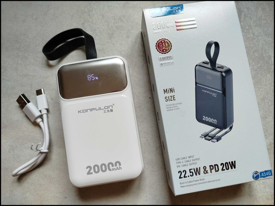 Power Bank KONFULON A54Q 20000mAh PD20w 22.5W PD QC3.0