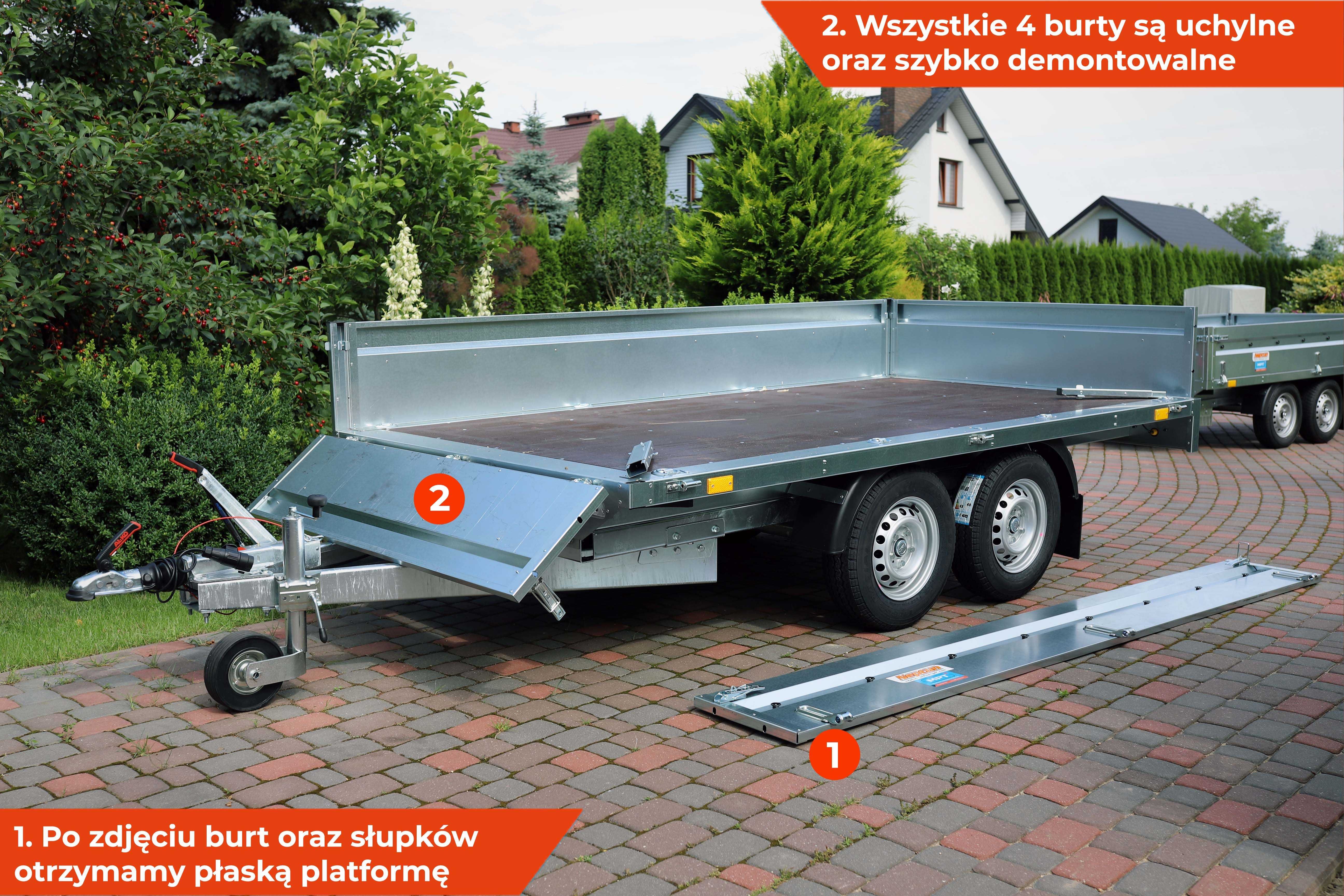 WYPRZEDAŻ! Przyczepka 2T platforma Neptun 302x151x40 Nordica SPAWANA