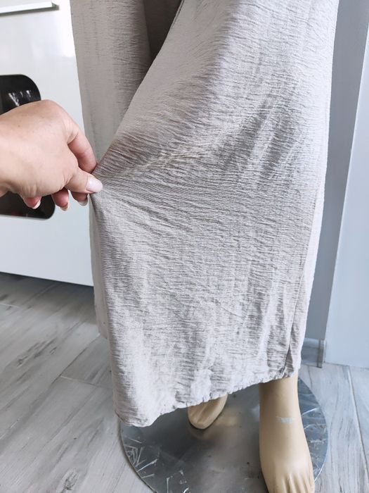 Nowe beżowe spodnie kuloty z szerokimi nogawkami wysoki stan 36 38