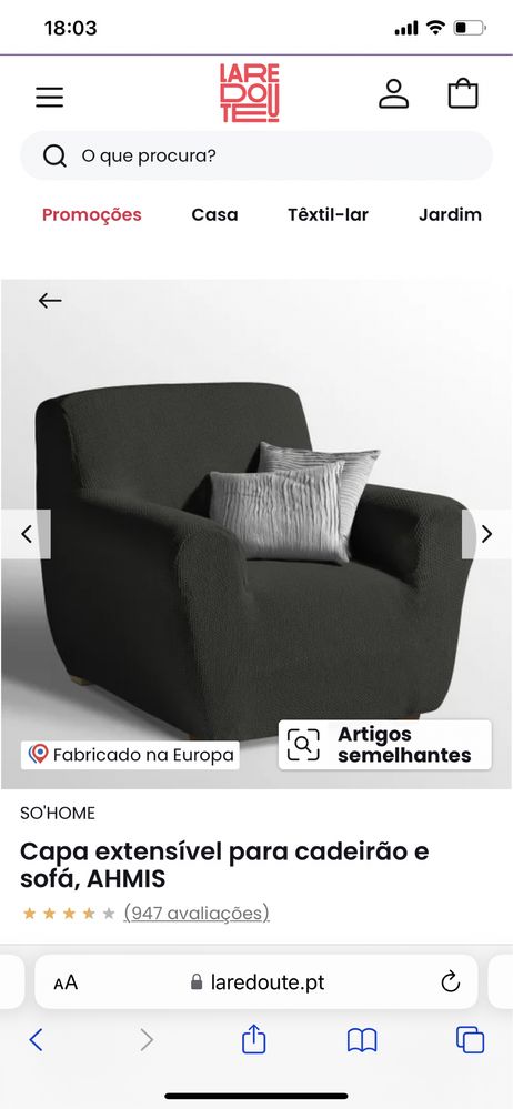 Capas extensíveis (2) pretas para cadeirão da la redoute