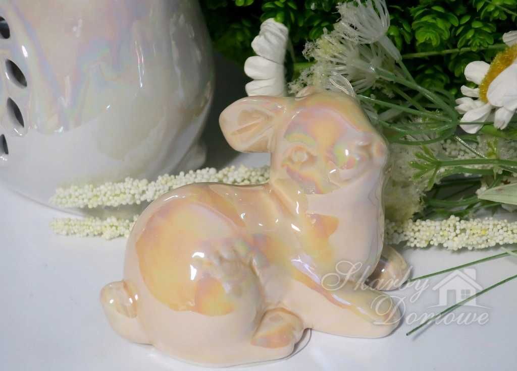 Śliczny Króliczek ceramiczna figurka ozdoba dekoracja prezent