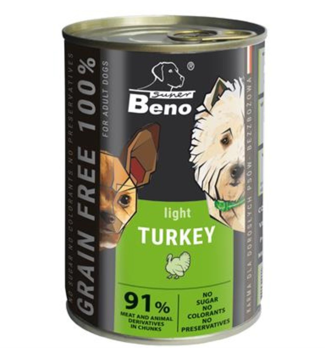 Super Beno PIES bezzbożowe kąski z indykiem light w sosie 4x415g