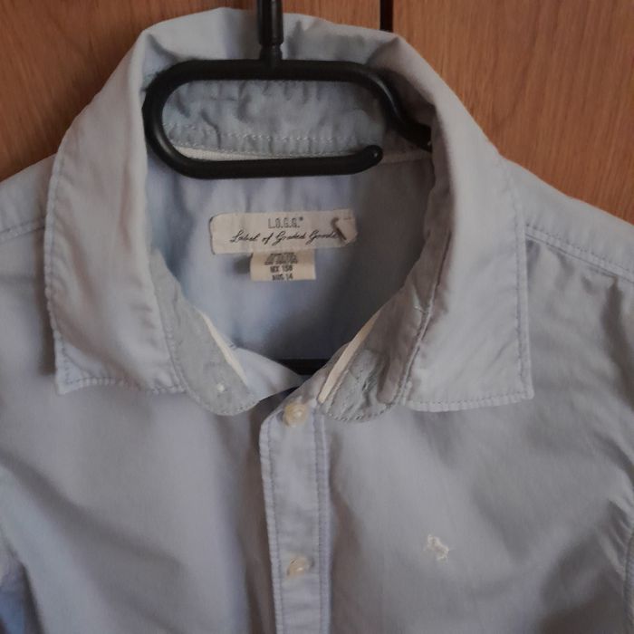 Błękitna koszula H&M r. 158 chlopiec bdb