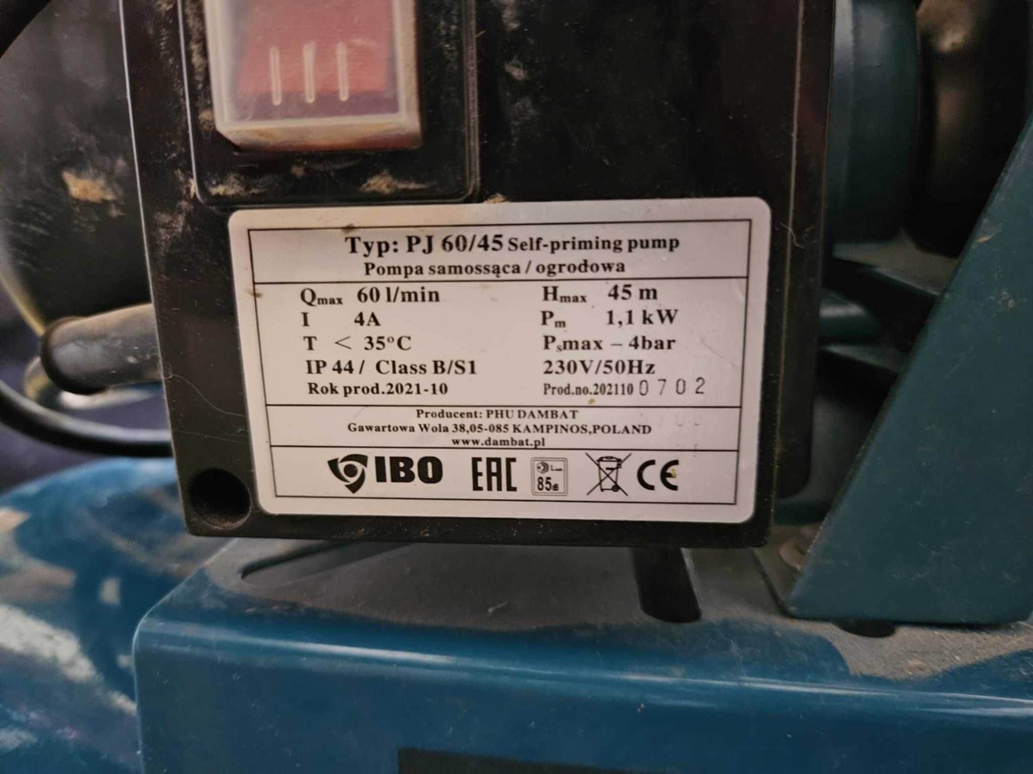 IBO Zestaw hydroforowy PJ 60/45 hydrofor 60l