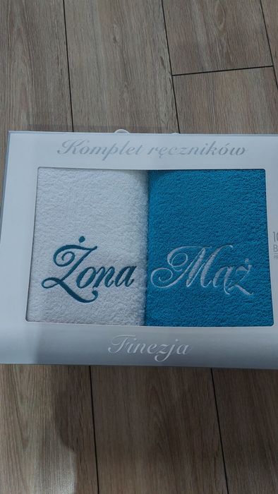 Komplet 2 ręczników mąż żona 70x140cm Finezja
