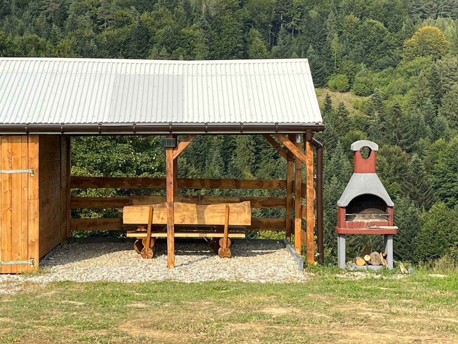 Domki w  górach ,  widok na Tatry i Pieniny