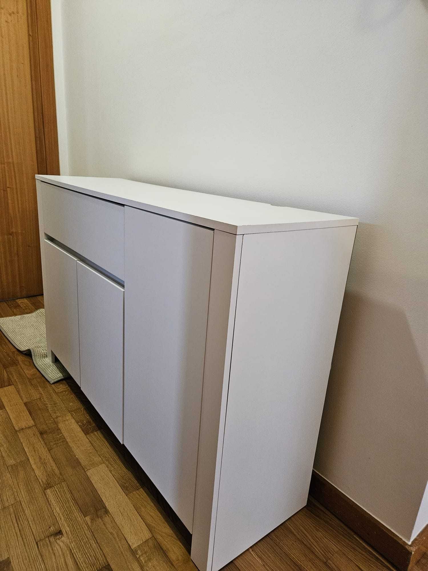 Aparador branco 3 portas + 1 gaveta - para sala ou cozinha (120x81x36)