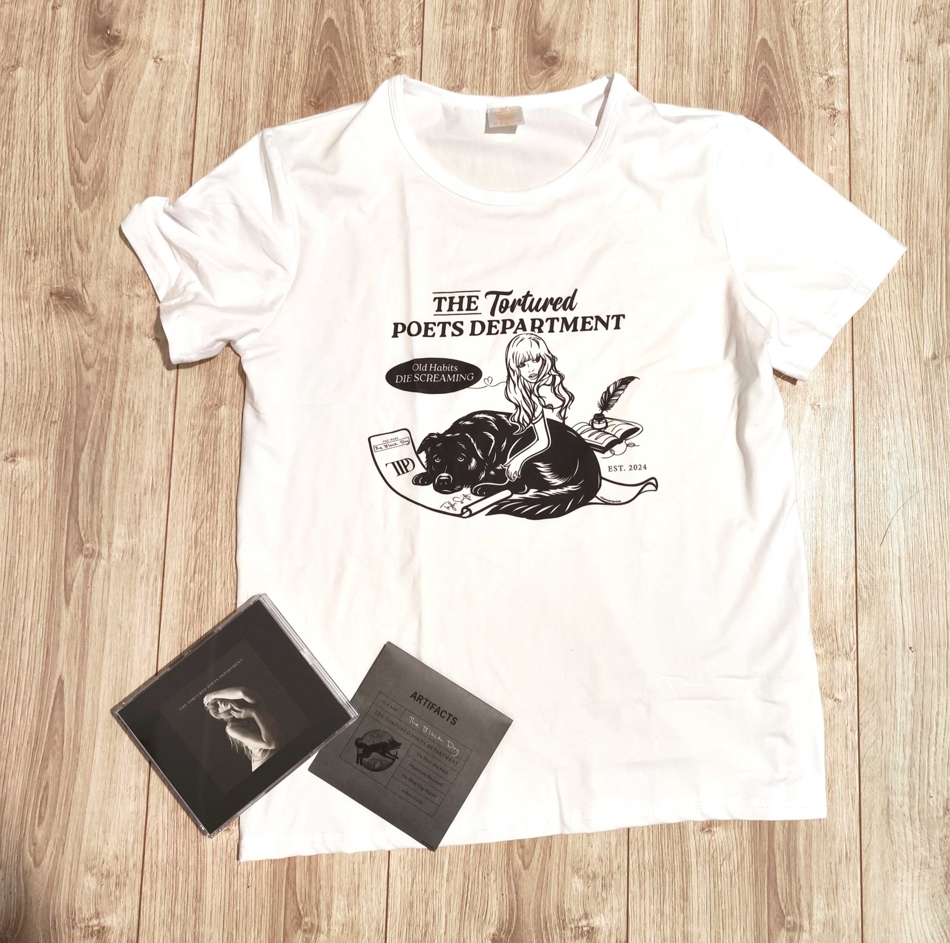 Koszulka tshirt Taylor Swift TTPD black dog pies tortured poets