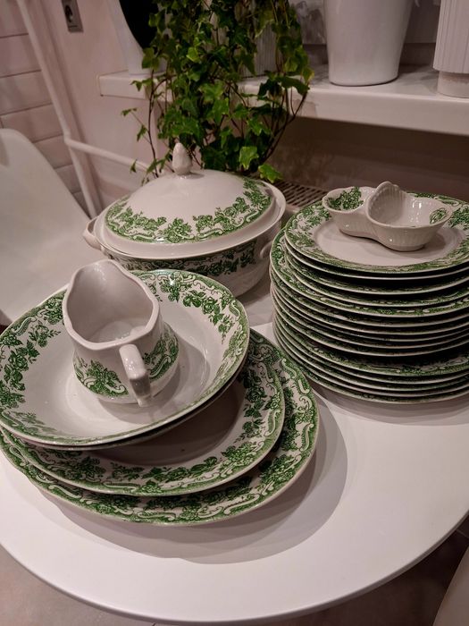 Piękny zestaw obiadowy Fajans Włocławek