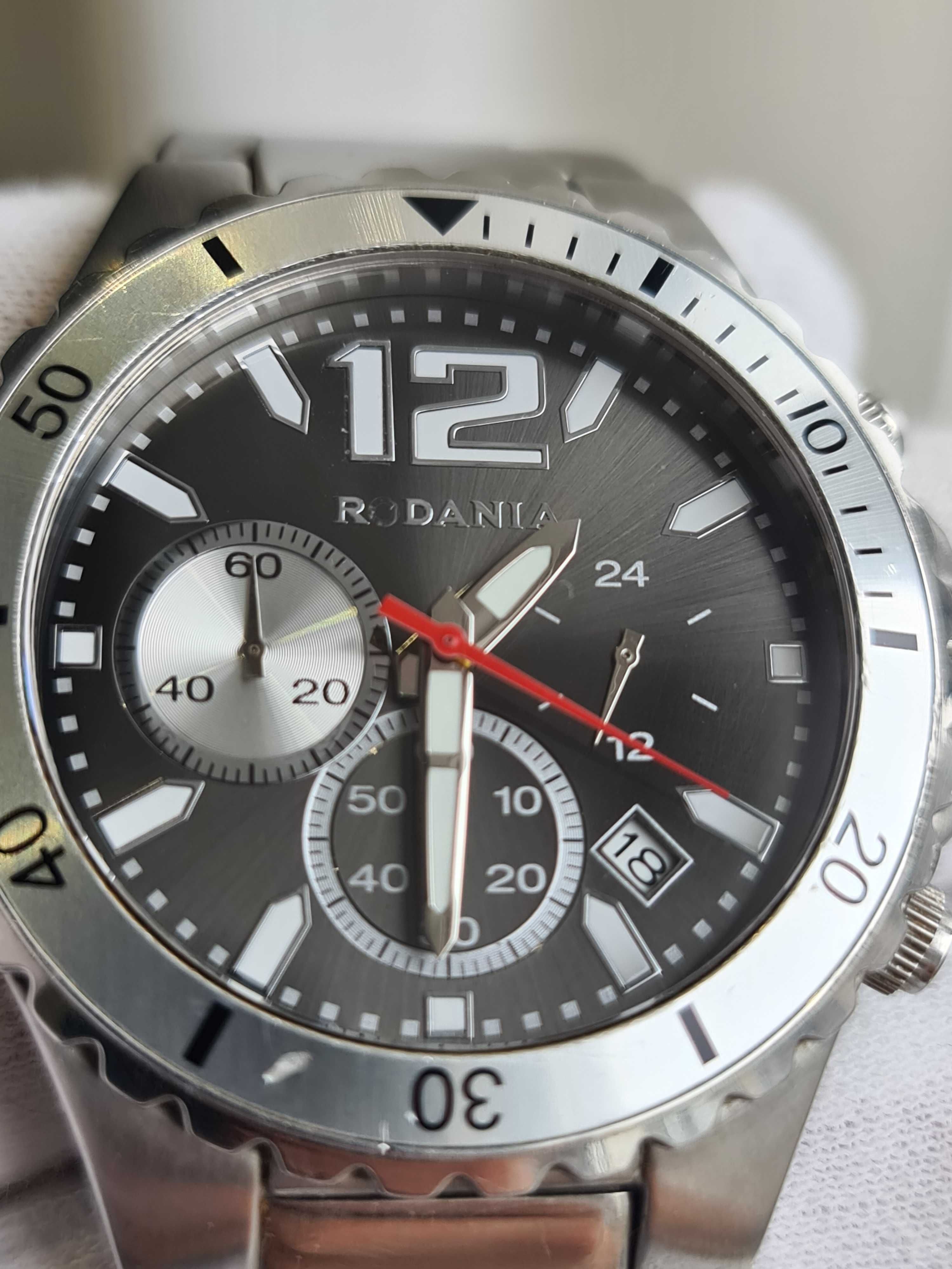 Чоловічий годинник часы Rodania 24188 Sappire Chronograph 43mm 100m