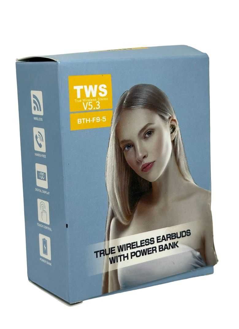 Słuchawki Bluetooth 5.3 TWS BTH-F9-5 + Power Bank kod 1601