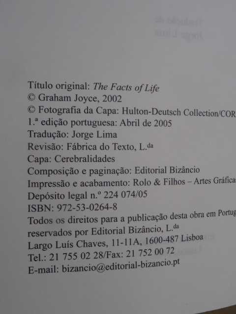 Os Factos da Vida de Graham Joyce - 1ª Edição