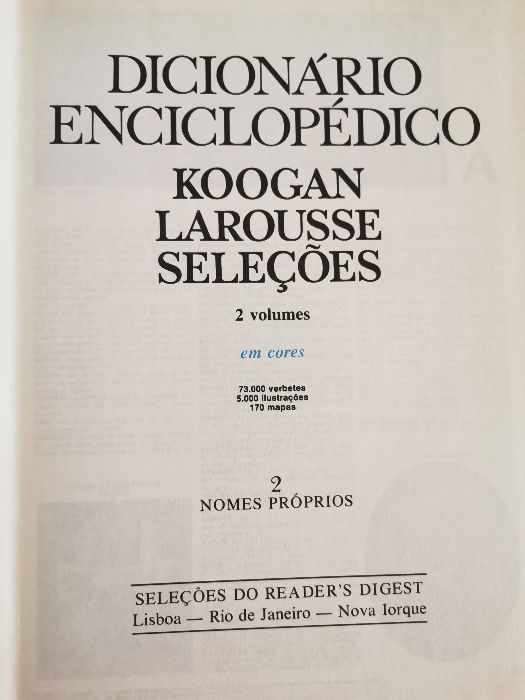 Dicionário Enciclopédico Kooglan-Larouse- Seleções – 3 volumes