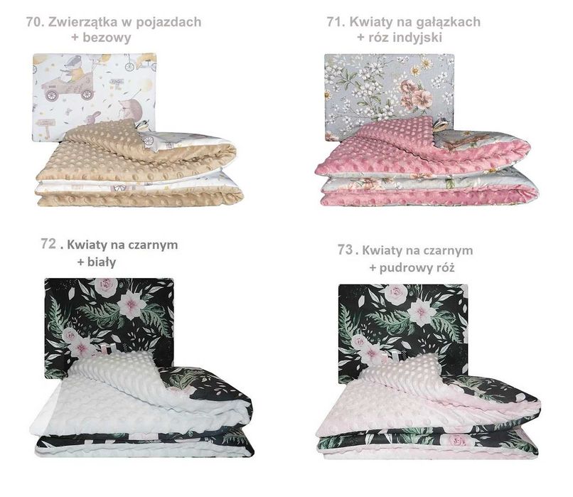 Koc Kocyk Minky 100x135 + Poduszka Przedszkolaka Belbi