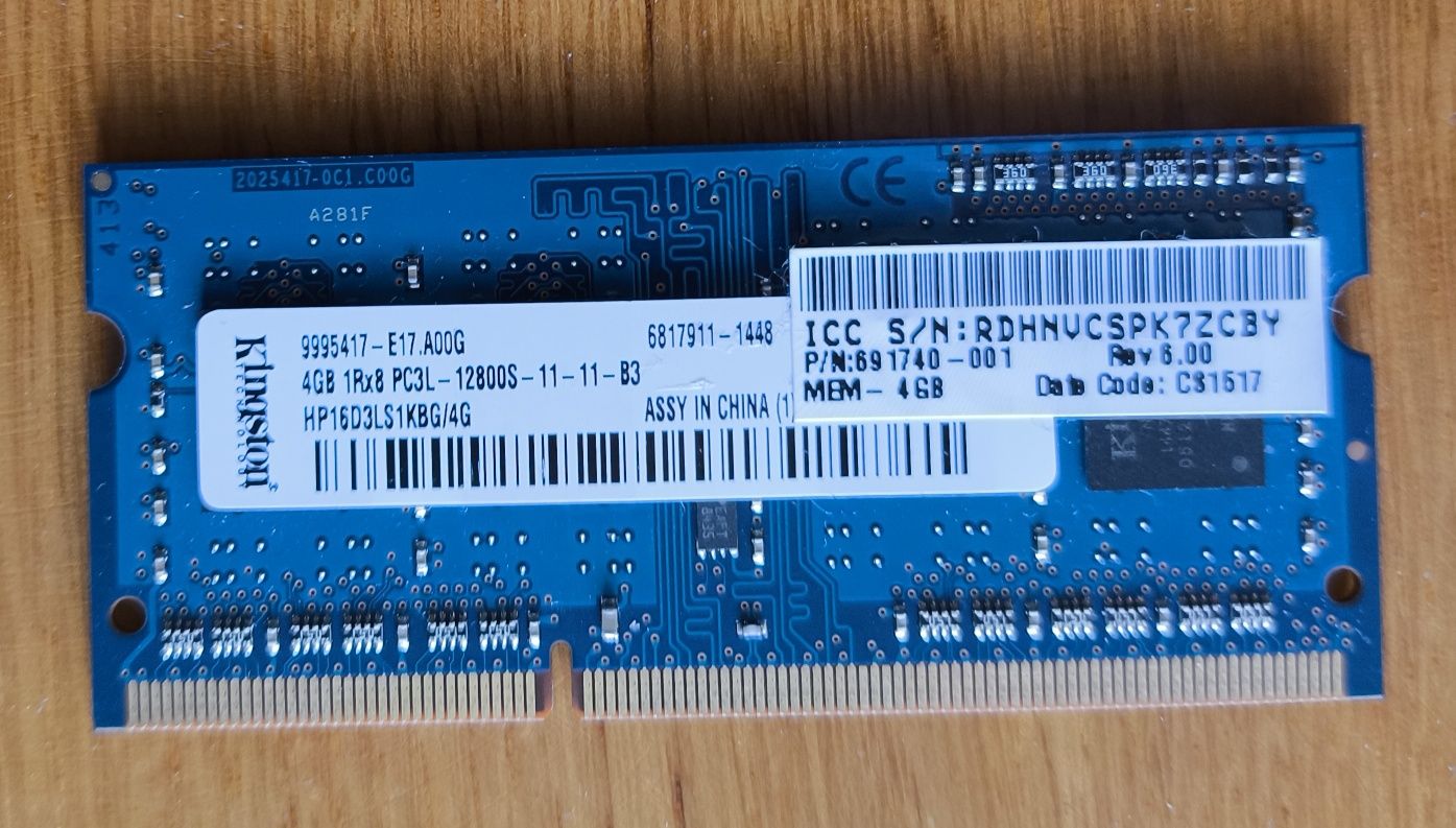 Pamięć do laptopa DDR3L PC3L 4GB 1600MHz 12800S 11 11
