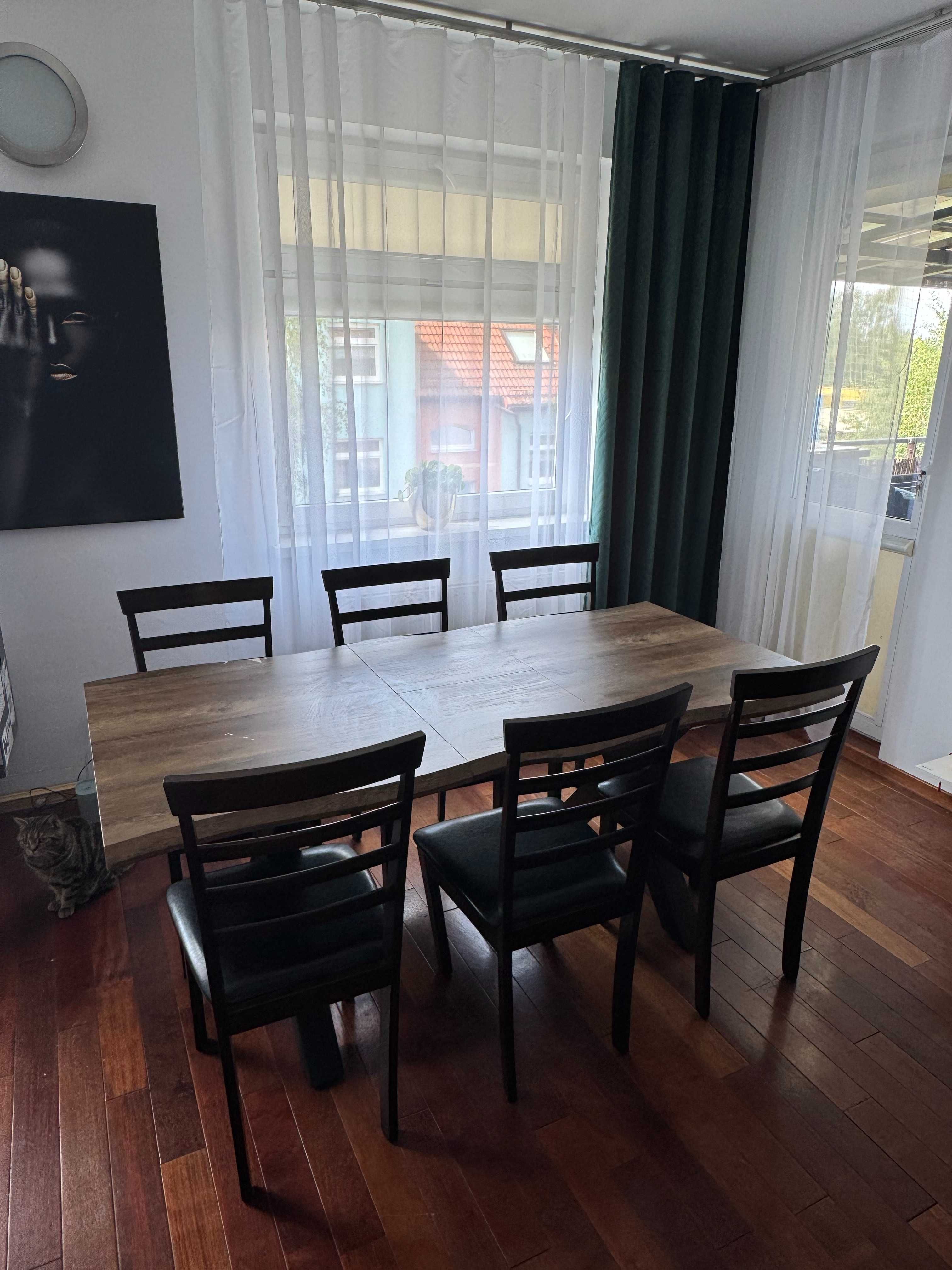 Duży stół rozkładany + krzesła x6 GRATIS
