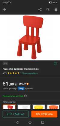 Czerwone krzesło mamut ikea