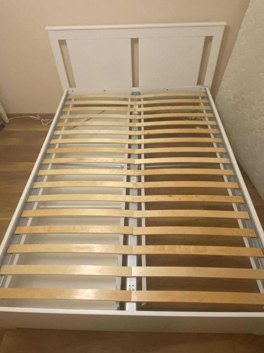 łóżko songesand z 2 szufladami ikea , białe 140x200 cm + materac jysk