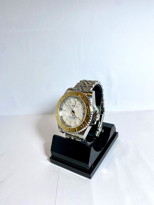 Zegarek automatyczny Seiko mod submariner bialo zloty nh35 tanio!!