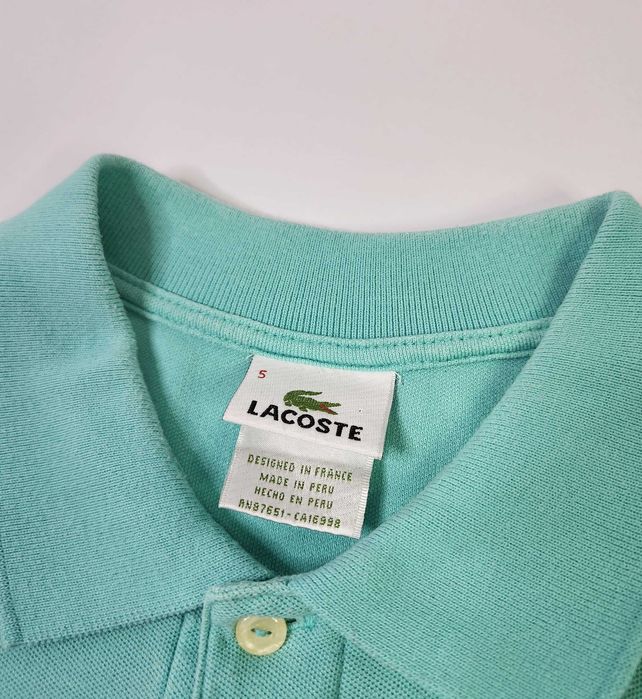 Lacoste 5191L Koszulka Polo Turkusowa Bawełniana Męska Vintage 00s M