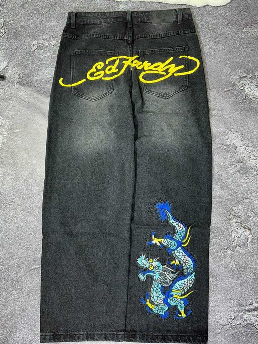 Штани Ed Hardy jeans rap джинси pants baggy y2k sk8 ед харді джинси
