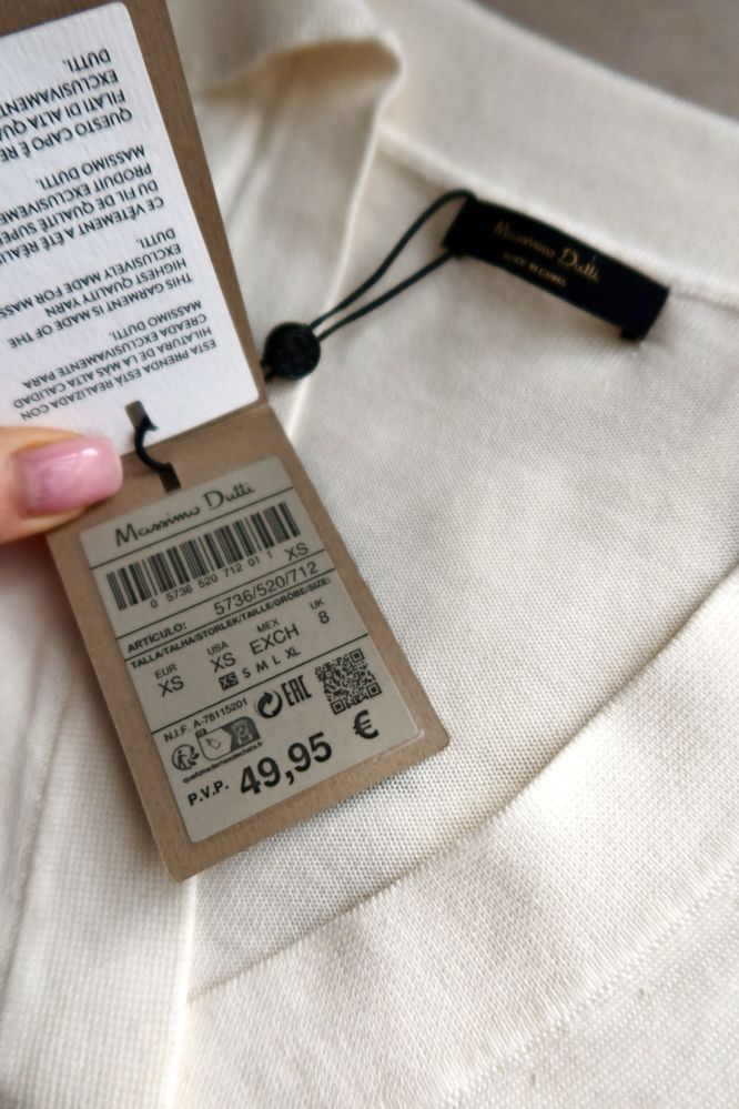 Поло топ біла майка із бавовни білий massimo dutti бежевий з льону хs