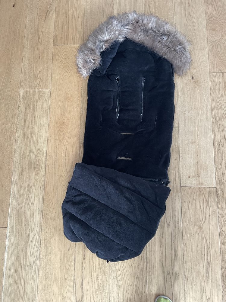 śpiworek cottonmoose black zimowy z futerkiem do Cybex