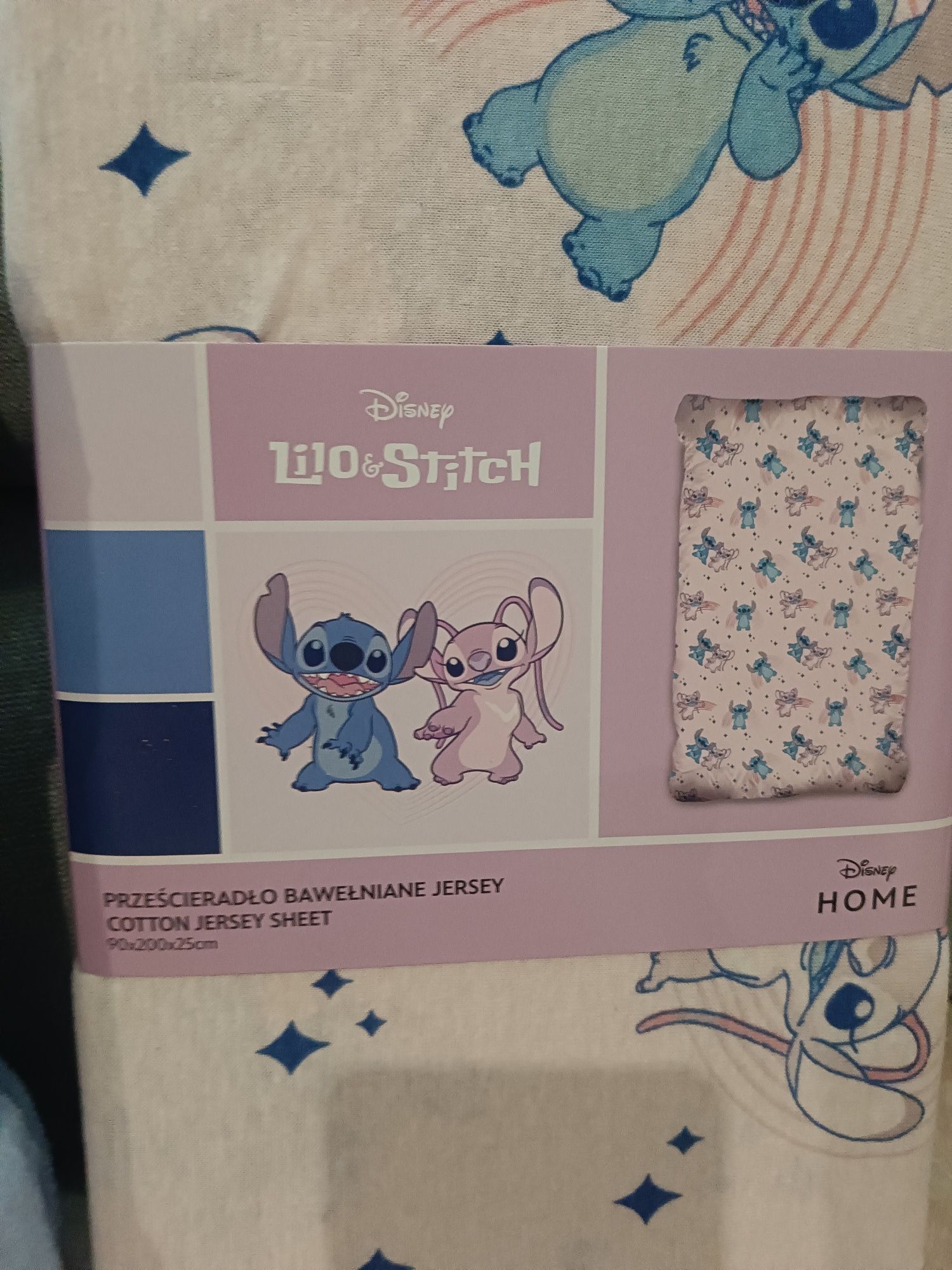 Koc kocyk flanelowy 130x160 Lolo & Stitch prześcieradło bawełniane 90