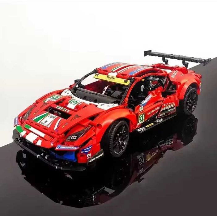 Ferrari 488 GTE - 1684 Peças (Clone de Lego Technic 42125)