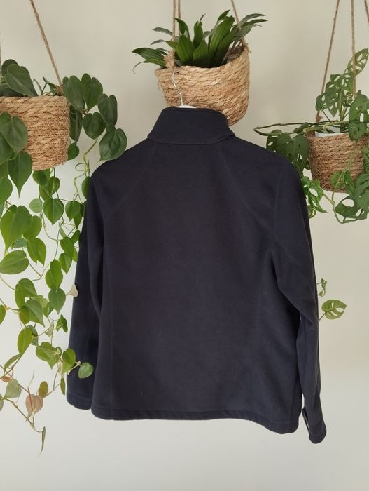 Ciepła bluza, kurtka polarowa, granatowa, w góry, z zasuwanymi kieszen