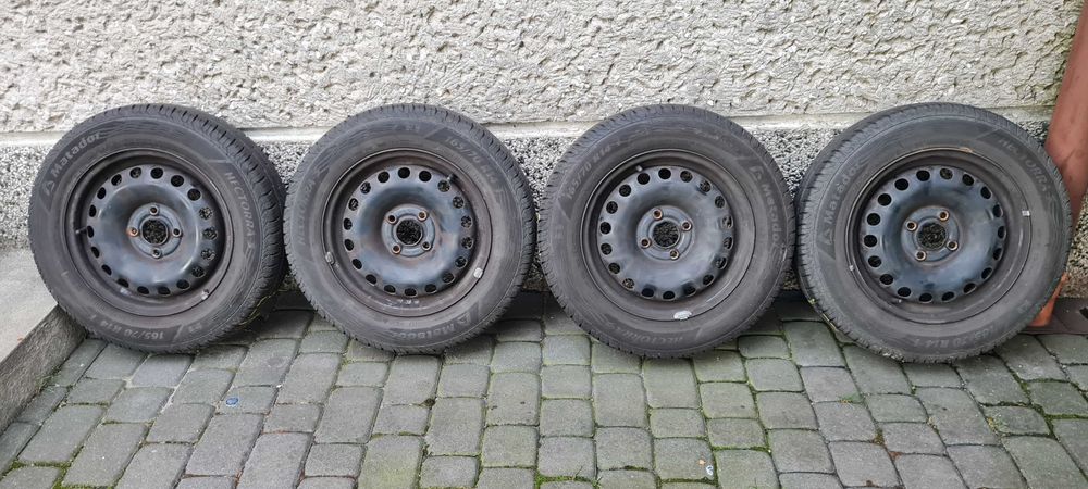 VW UP SKODA CITIGO Koła 14'' Felgi Stalowe 4x100 Z Oponami 165/70/14