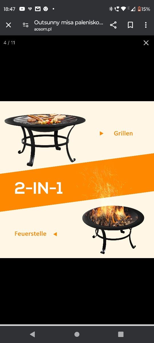 Grill ogrodowy 2in1