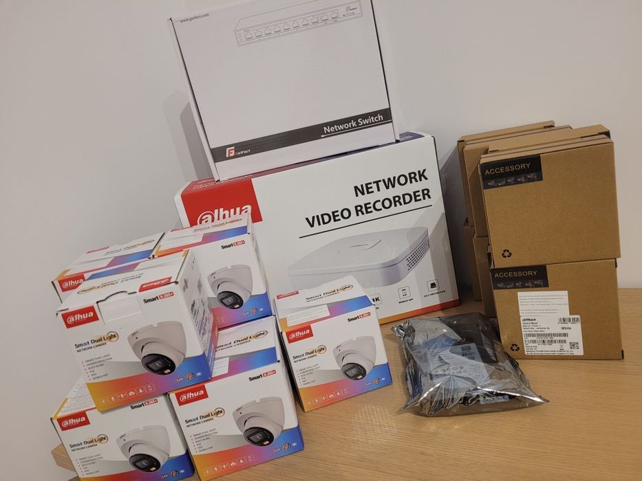 Nowy zestaw monitoringu Dahua - 8 kamer 6Mpx - 4TB - Rejestrator