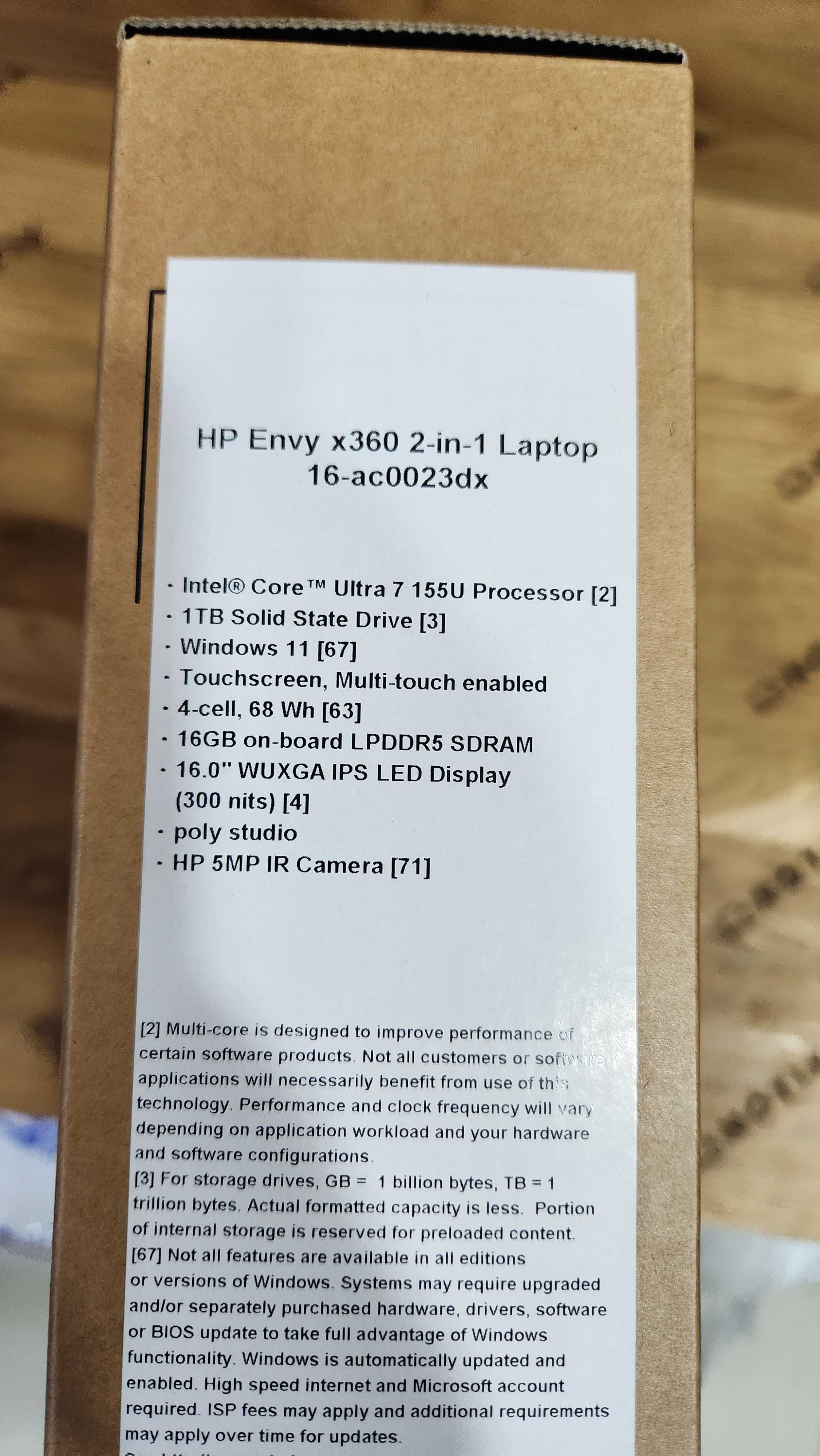 Ультрабук HP ENVY x360 16 Ultra 7 155U/16Gb DDR5/1000ssd/ FHD+ NEW