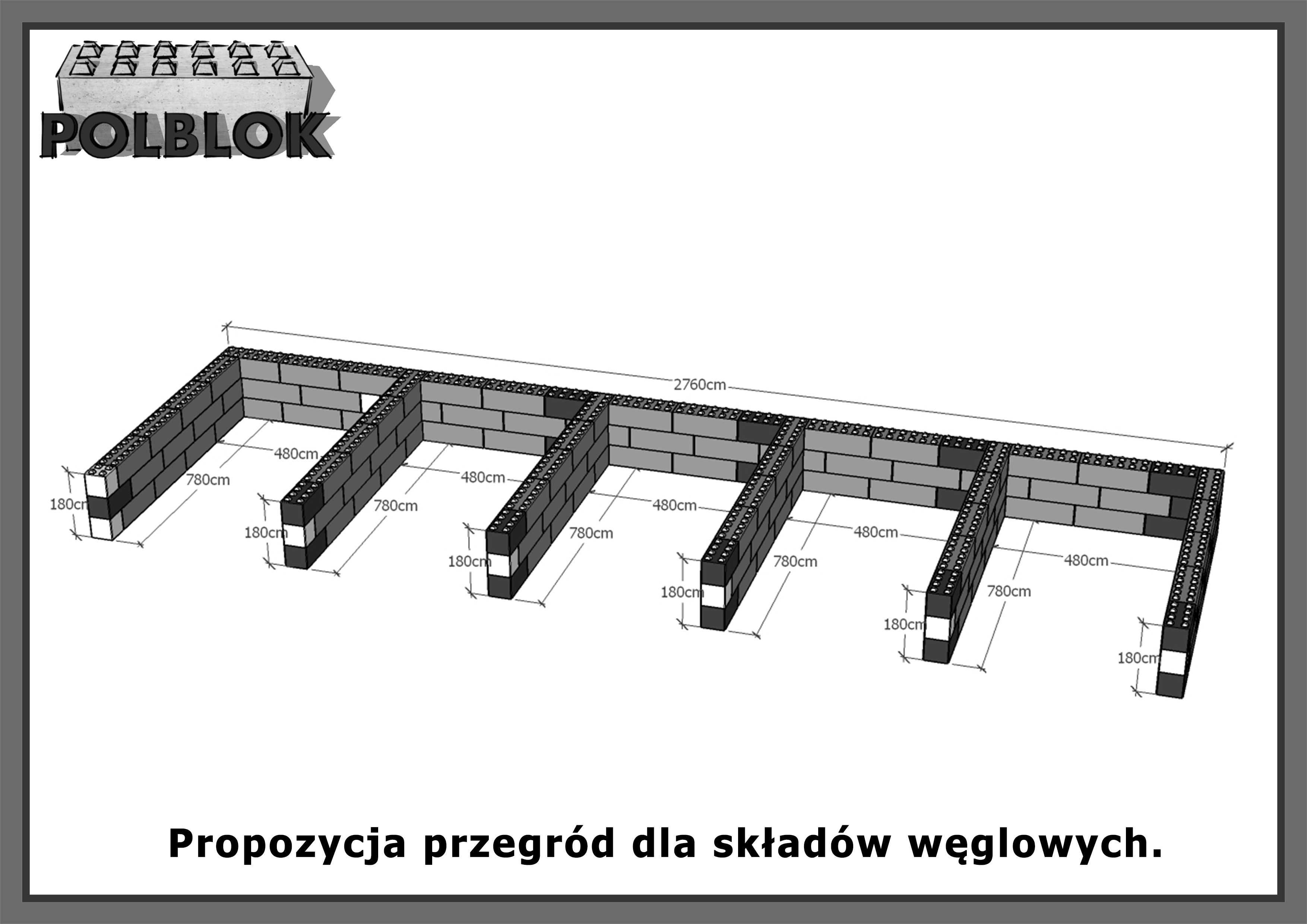 Bloki betonowe 120x60, zasieki mury oporowe ściany ognioodporne REI360